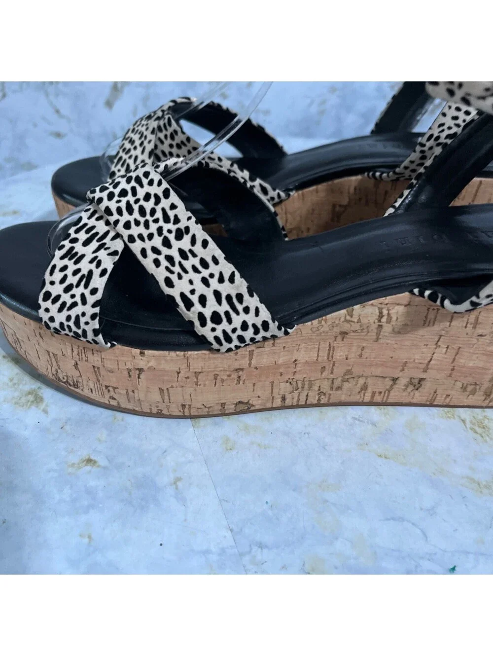 Gianni Bini Women's Size 11M Shoes Brown Black Cheetah Strappy Platform Sandals